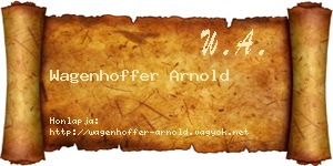 Wagenhoffer Arnold névjegykártya